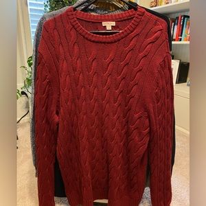 Deep Red Merona Cable Knit Sweater